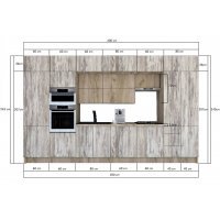 Bucatarie ZONE B COMBI 380 FRONT PAL K002 / decor K084